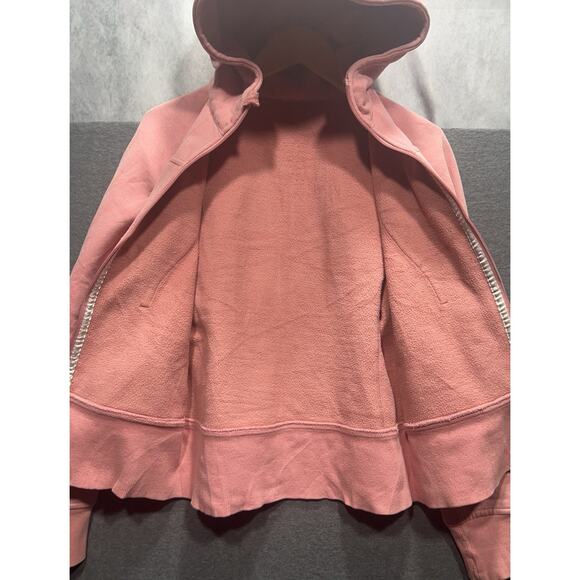 Lululemon Scuba Hoodie Full Zipper Washed Qicksand Mauve Pink Size 4 Rare - Picture 7 of 9
